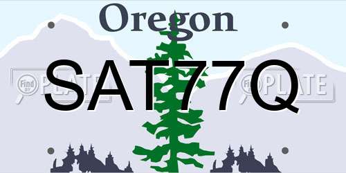 SAT77Q Oregon License Plate