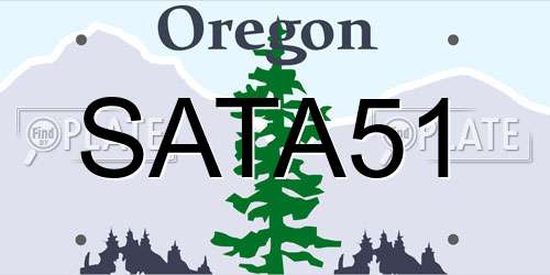 SATA51 Oregon License Plate
