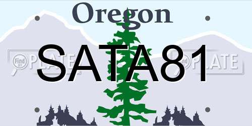 SATA81 Oregon License Plate