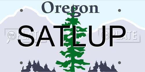 SATLUP Oregon License Plate