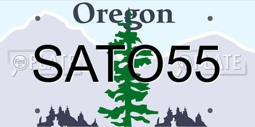 SATO55 Oregon License Plate