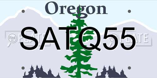SATQ55 Oregon License Plate