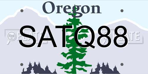 SATQ88 Oregon License Plate
