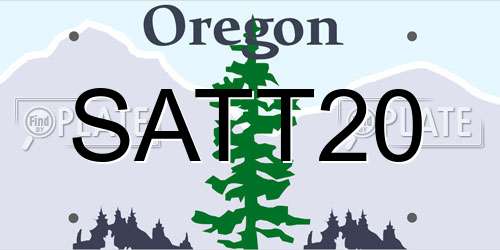 SATT20 Oregon License Plate