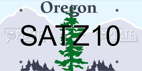 SATZ10 Oregon License Plate