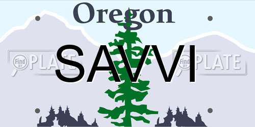 SAVVI Oregon License Plate