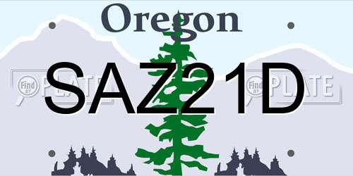 SAZ21D Oregon License Plate