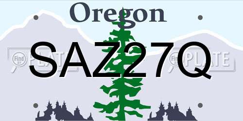 SAZ27Q Oregon License Plate
