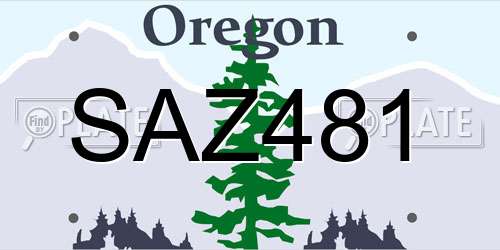 SAZ481 Oregon License Plate