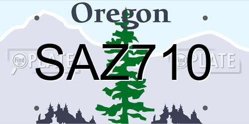 SAZ710 Oregon License Plate