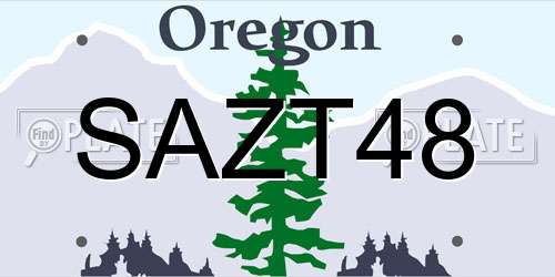 SAZT48 Oregon License Plate