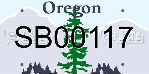 SB00117 Oregon License Plate