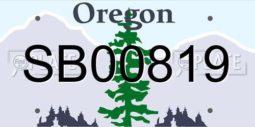SB00819 Oregon License Plate