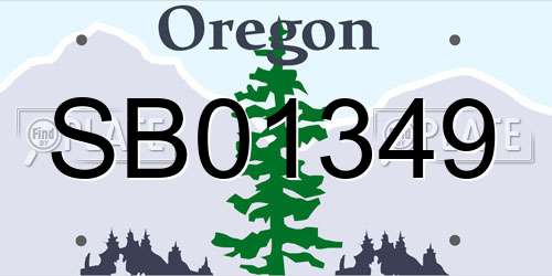 SB01349 Oregon License Plate