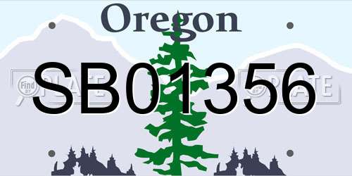 SB01356 Oregon License Plate
