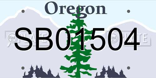 SB01504 Oregon License Plate