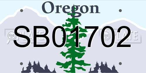 SB01702 Oregon License Plate