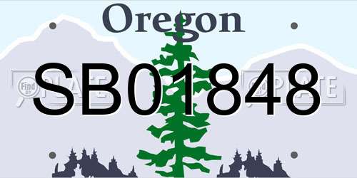 SB01848 Oregon License Plate
