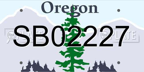 SB02227 Oregon License Plate