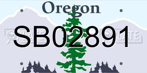 SB02891 Oregon License Plate