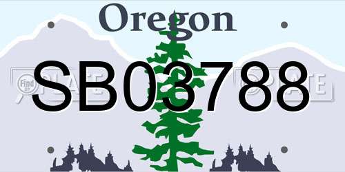 SB03788 Oregon License Plate