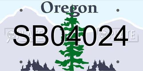 SB04024 Oregon License Plate