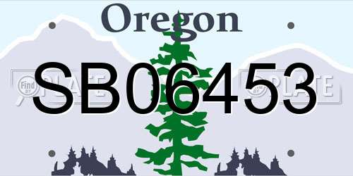 SB06453 Oregon License Plate