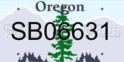 SB06631 Oregon License Plate