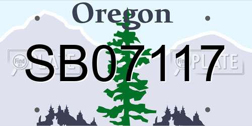SB07117 Oregon License Plate