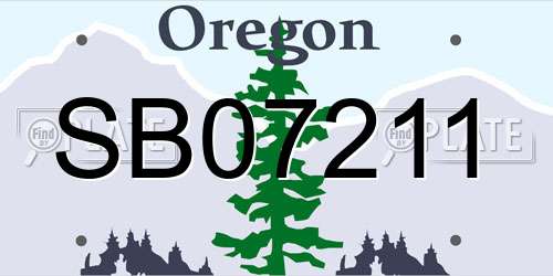 SB07211 Oregon License Plate