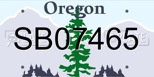 SB07465 Oregon License Plate