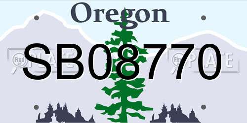SB08770 Oregon License Plate