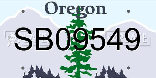 SB09549 Oregon License Plate
