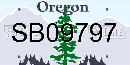 SB09797 Oregon License Plate