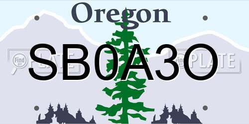 SB0A3O Oregon License Plate