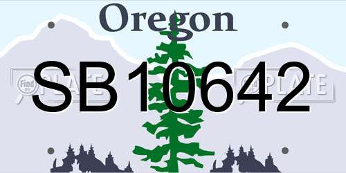 SB10642 Oregon License Plate