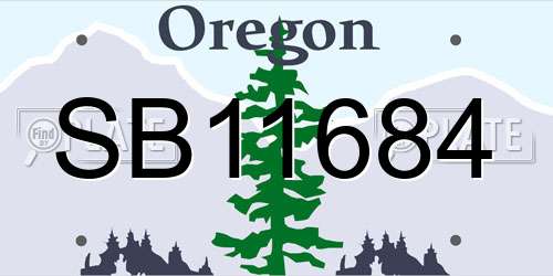 SB11684 Oregon License Plate