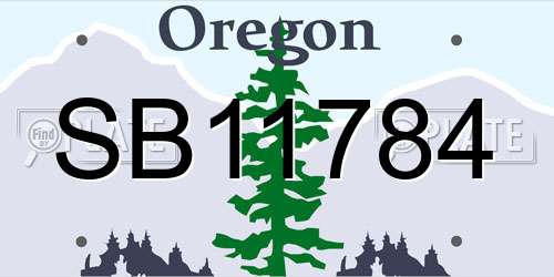 SB11784 Oregon License Plate