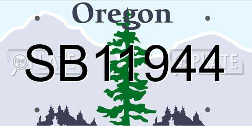 SB11944 Oregon License Plate