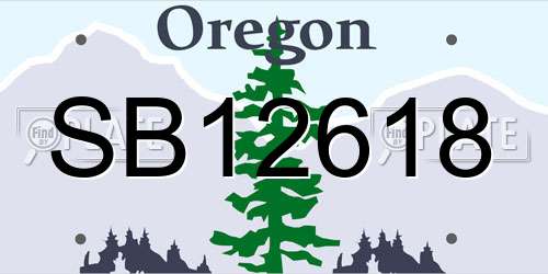 SB12618 Oregon License Plate