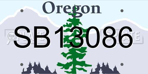 SB13086 Oregon License Plate