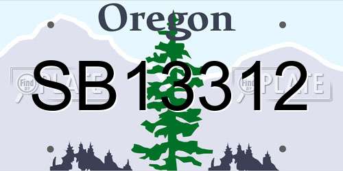 SB13312 Oregon License Plate