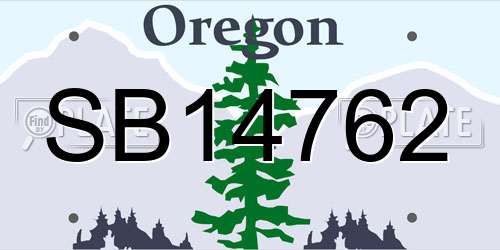 SB14762 Oregon License Plate