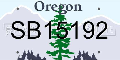 SB15192 Oregon License Plate