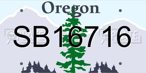 SB16716 Oregon License Plate