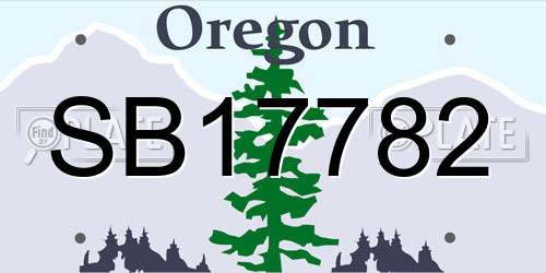 SB17782 Oregon License Plate