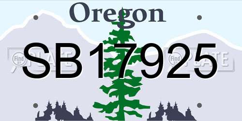 SB17925 Oregon License Plate