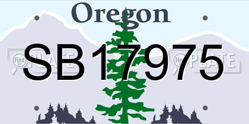 SB17975 Oregon License Plate