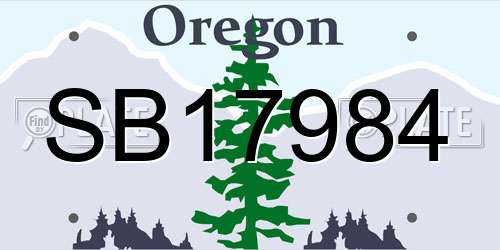 SB17984 Oregon License Plate