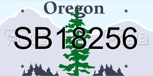 SB18256 Oregon License Plate